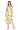 Cocktail Dresses Printed Midi Length A Line Cocktail Dress Yellow/Green/White