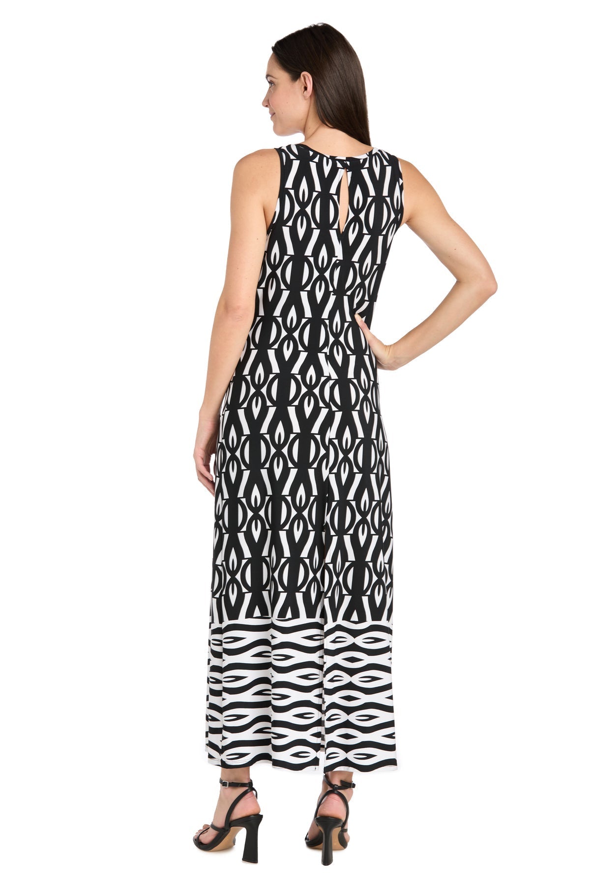 Formal Dresses Petite Long Formal Maxi Dress Black/White