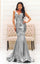 Prom Dresses Fitted Long Formal Metallic Prom Dress Silver