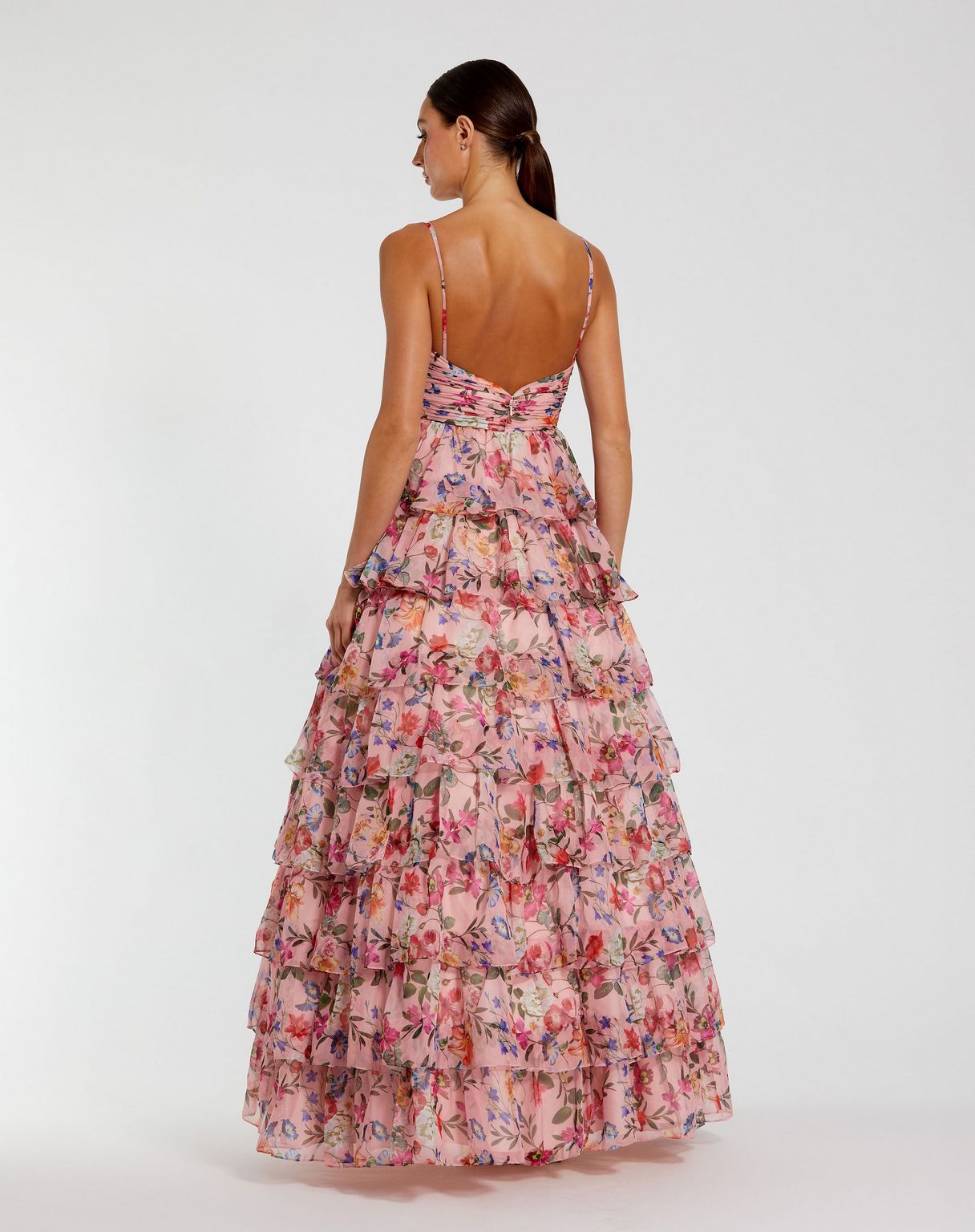 Prom Dresses Long Spaghetti Strap Prom Gown Pink Multi