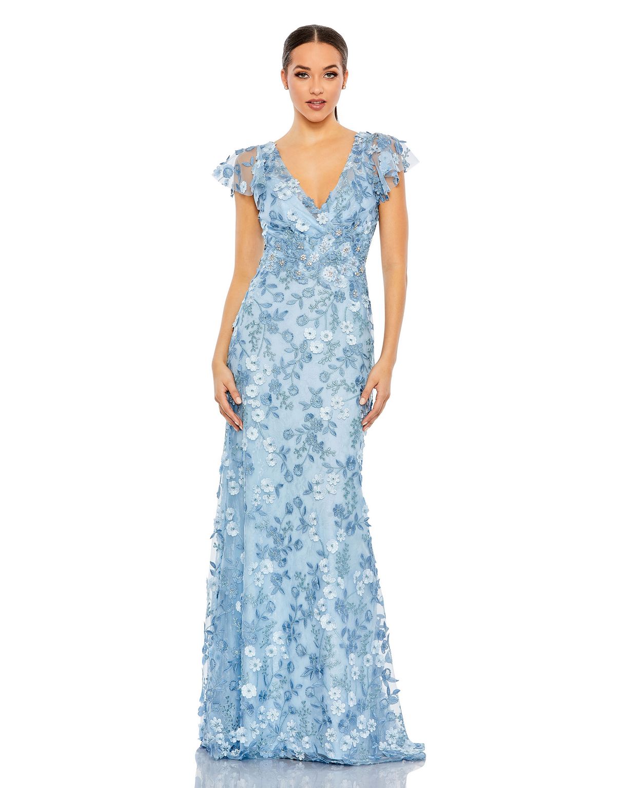 Formal Dresses Formal Long Applique Evening Dress Blue