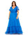 Plus Size Dresses Tiered Long Plus Size Formal Dress Ocean Blue