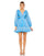 Cocktail Dresses Long Sleeve Pleated A Line Cocktail Mini Dress Blue