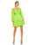Cocktail Dresses Long Sleeve Pleated A Line Cocktail Mini Dress Lime