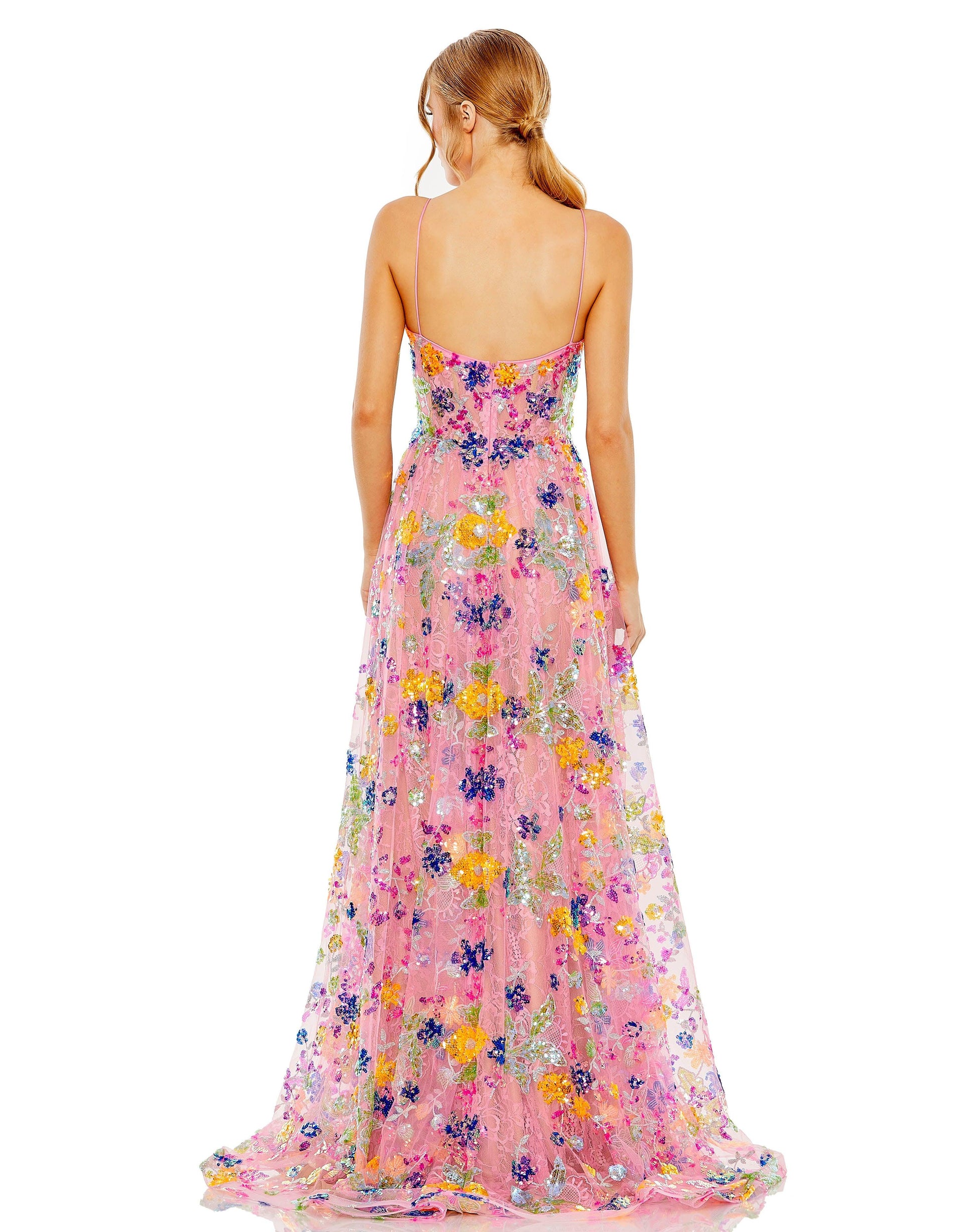 Prom Dresses High Low Floral Prom Dress Pink Multi