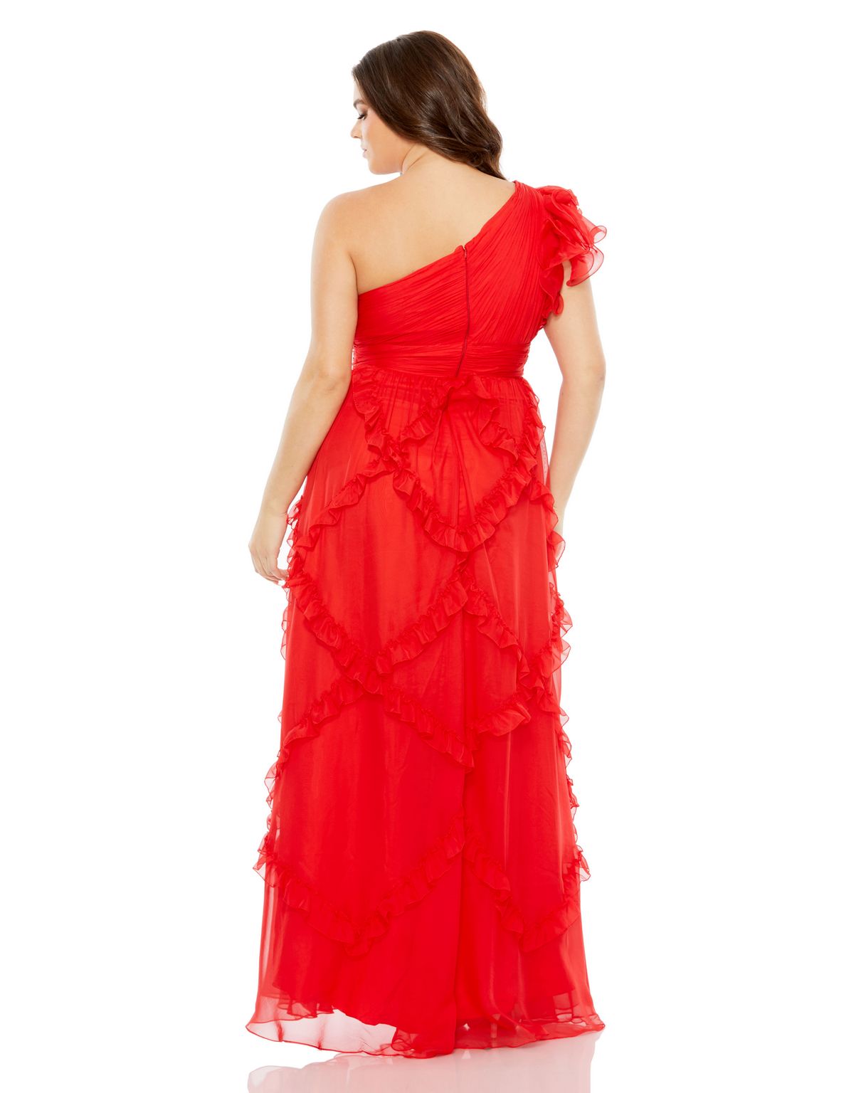 Plus Size Dresses Plus Size Long Formal Ruched Dress Red