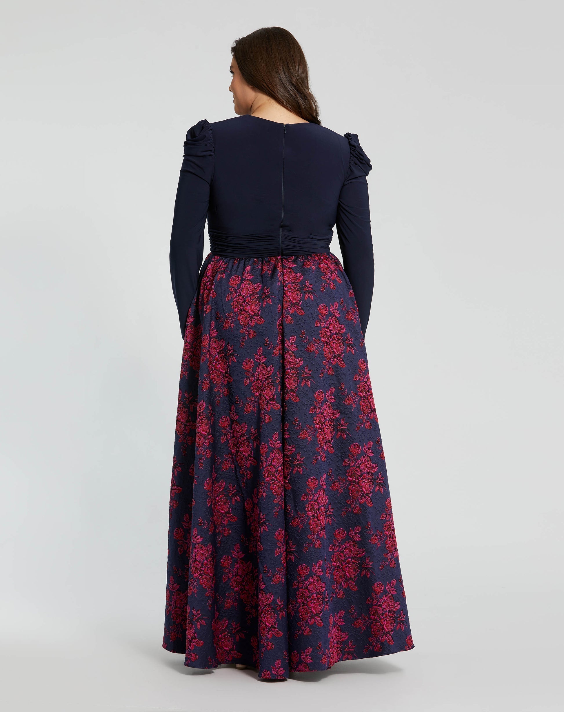 Plus Size Dresses Pleated Long Plus Size Formal Dress Midnight
