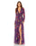 Formal Dresses Printed Long Sleeve Formal Dress Purple Multi