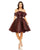 Cocktail Dresses Brocade Off Shoulder Bow Detail Short Dress Ruby