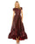 Formal Dresses High Low Short Sleeve Brocade Formal Dress Ruby