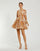 Cocktail Dresses Long Sleeve Sequin Cocktail A Line Mini Dress Nude Multi