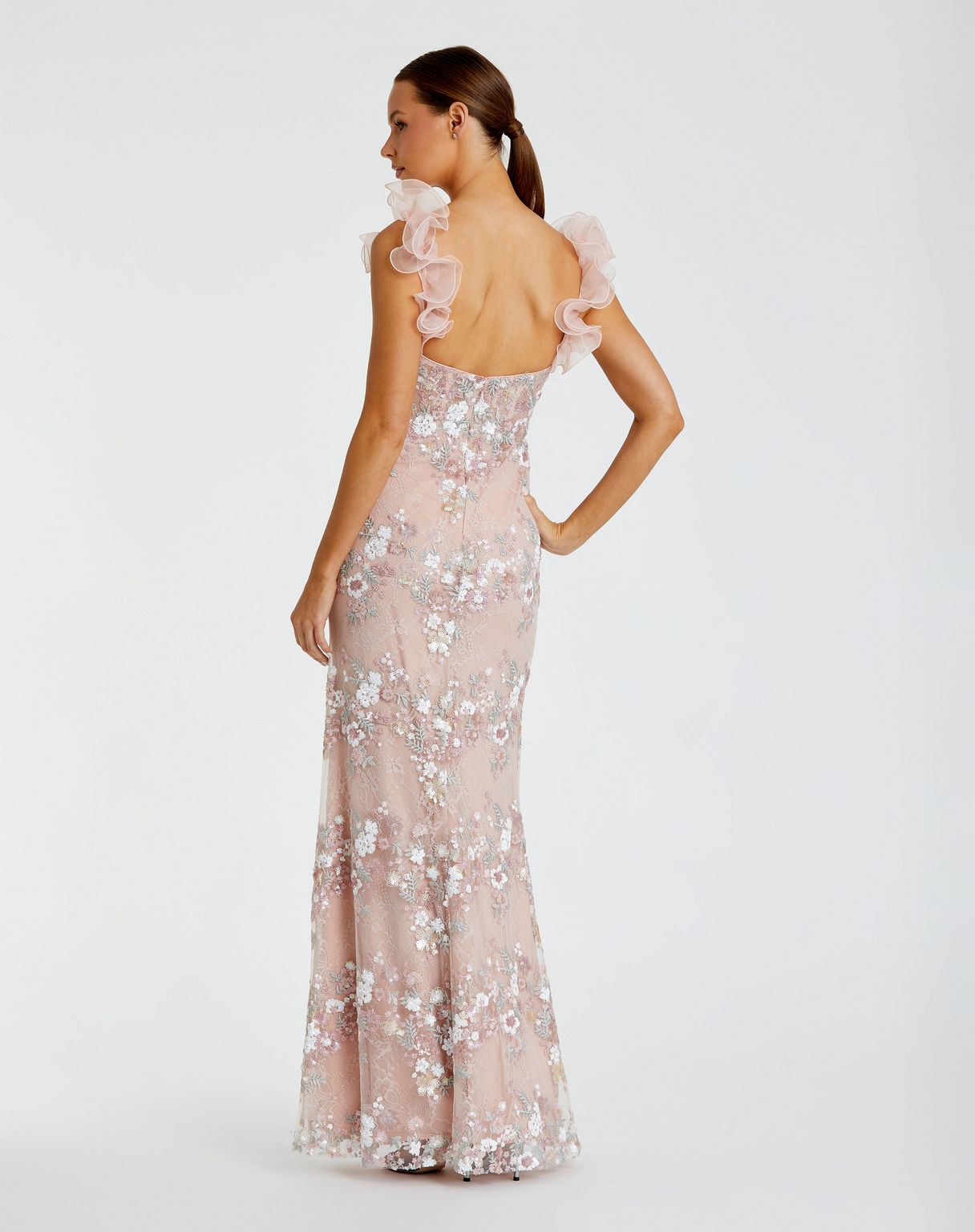 Prom Dresses Prom Fitted Floral Long Sequin Lace Formal Dress Pastel Multi