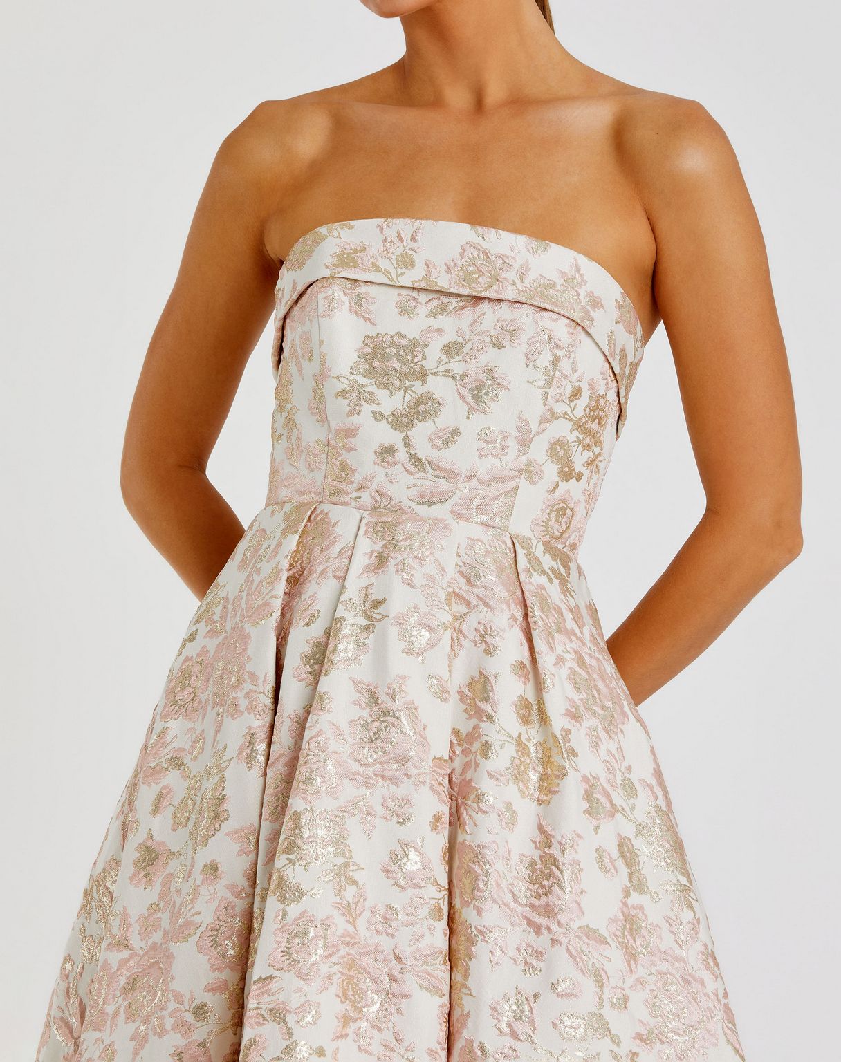 Cocktail Dresses Tea Length Floral A Line Cocktail Dress  Blush Multi