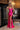 Prom Dresses Fitted Long Lace Slit Beaded Formal Prom Dress Fuchsia
