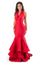 Prom Dresses Fitted Long Formal Tiered Prom Dress Red