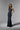 MGNY Madeline Gardner New York 71625 Long Halter Fitted Evening Gown Navy Charcoal