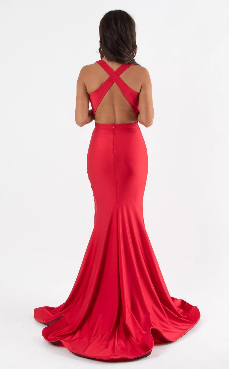 Prom Dresses Long Prom Formal High Slit Dress Red