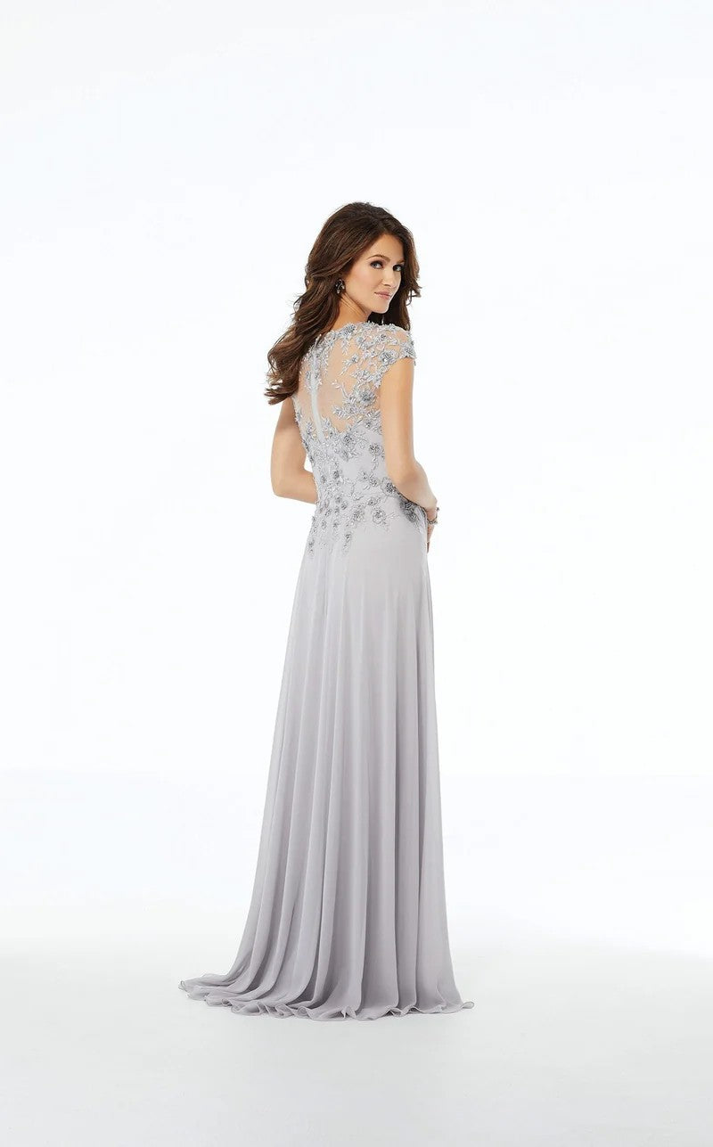 Formal Dresses Beaded Long Formal Evening Dress Silver