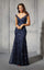 Formal Dresses Long Formal Floral Sequin Evening Dress Navy