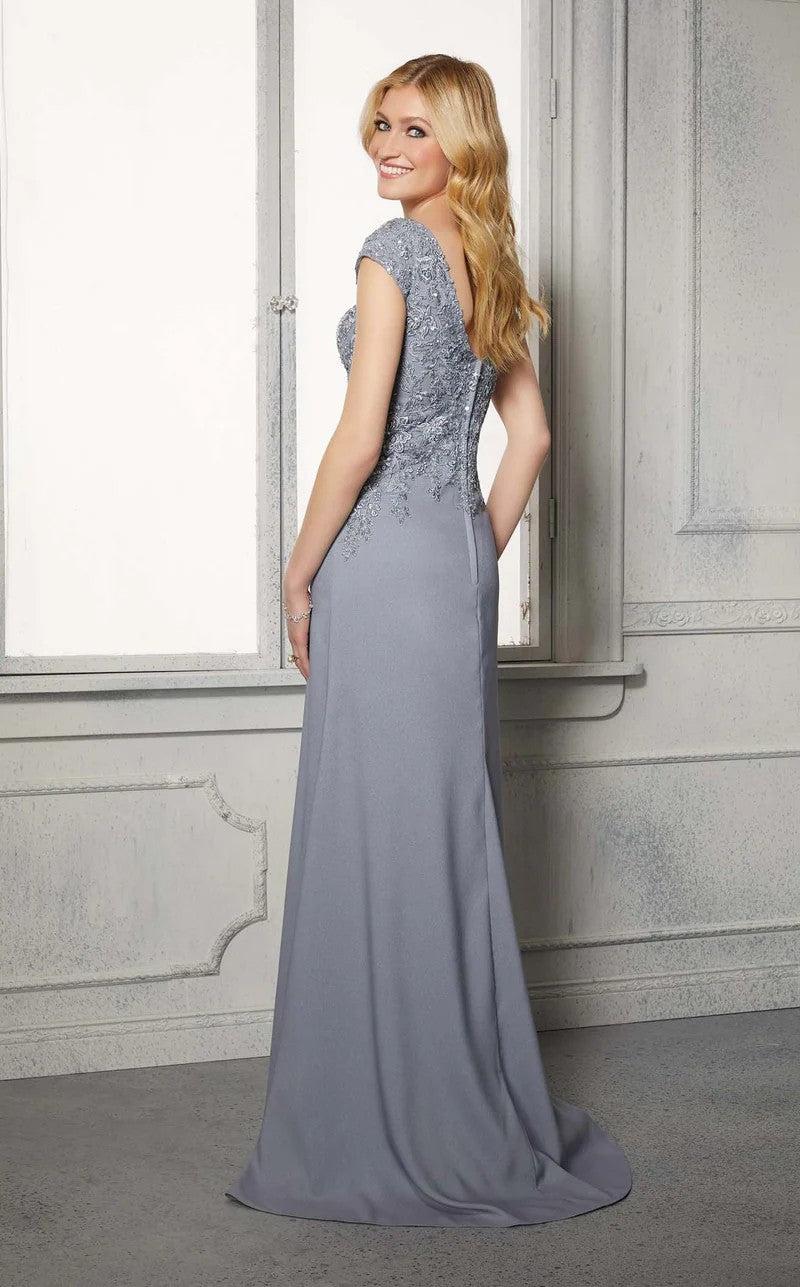 Formal Dresses Long Formal A Line Beaded Lace Evening Dress Steel