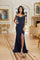 MGNY Madeline Gardner New York  72708 Long Formal Dress (Navy)