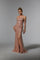 Formal Dresses Long Formal Dress with Detachable Sleeves Dusty Rose