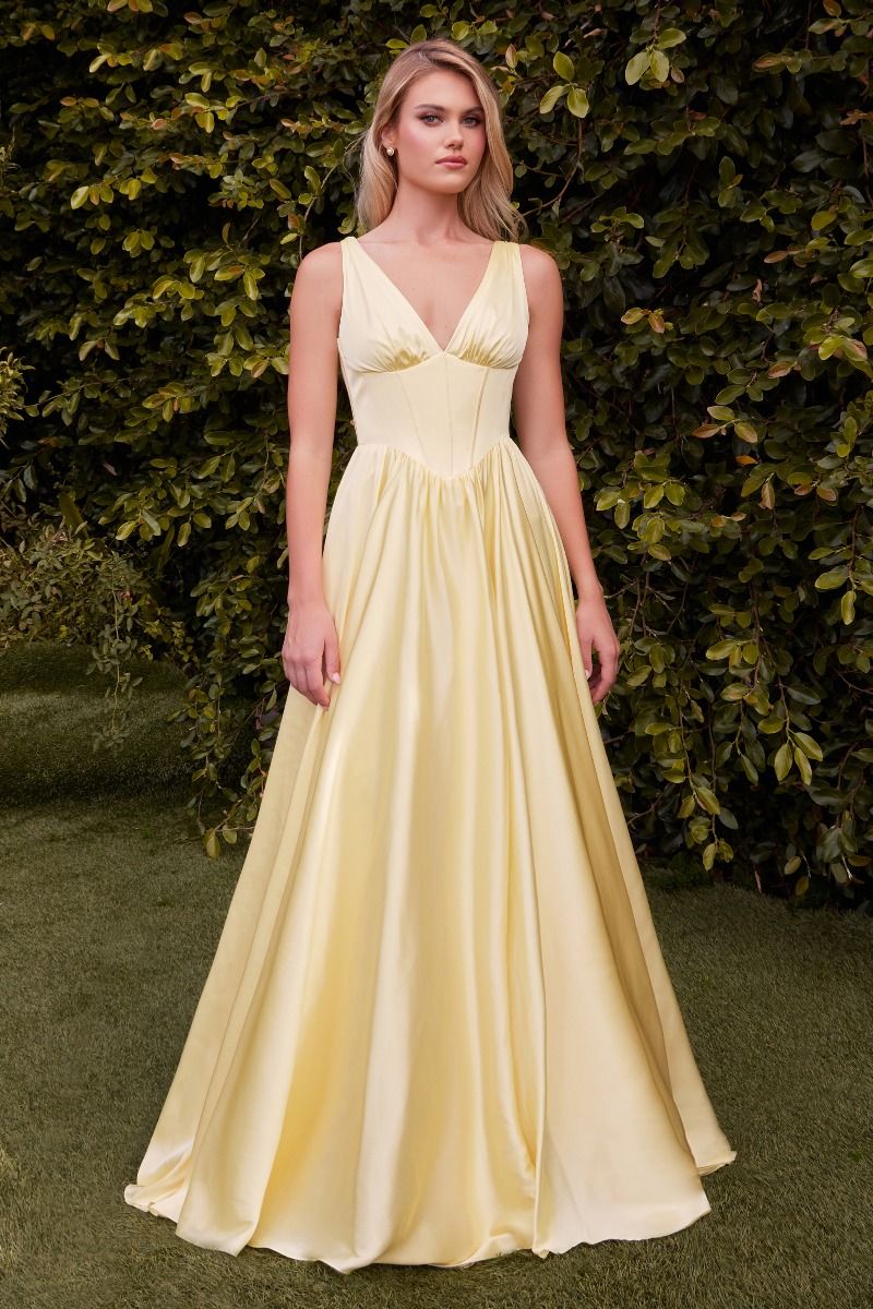 Prom Dresses Long Formal Prom A Line Dress  LT Yellow