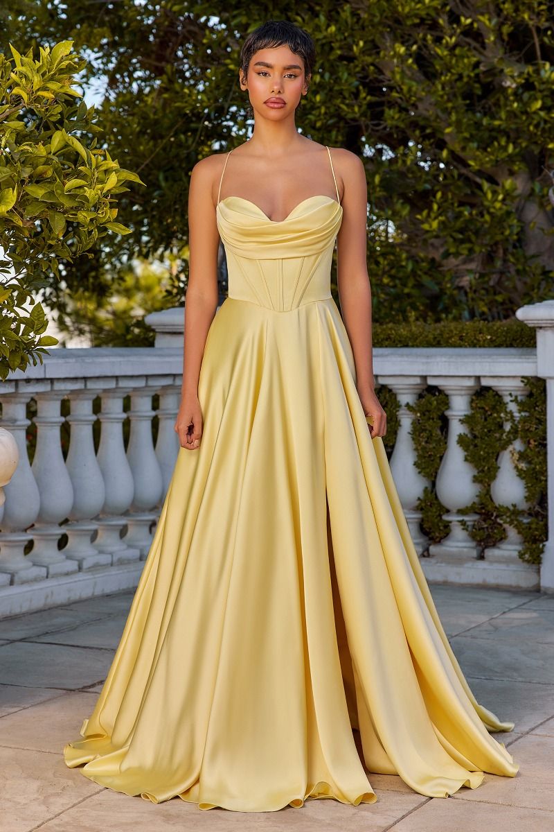 Prom Dresses Prom A Line Long Formal Corset Dress Lt Yellow