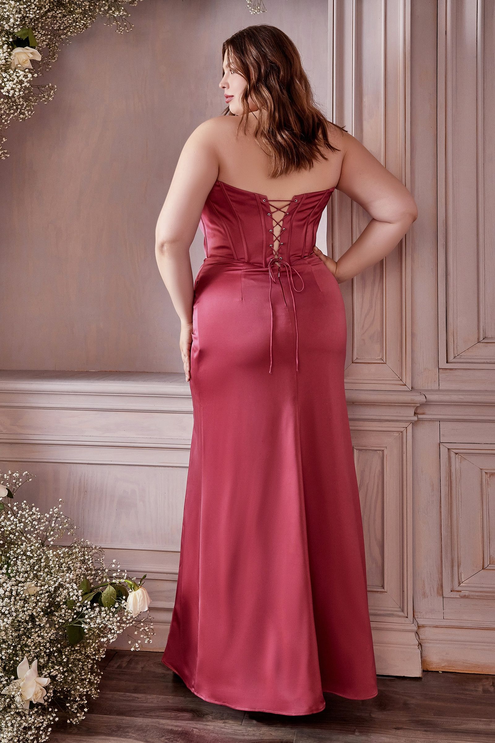 LaDivine CD7484C Long Plus Size Off Shoulder Prom Dress