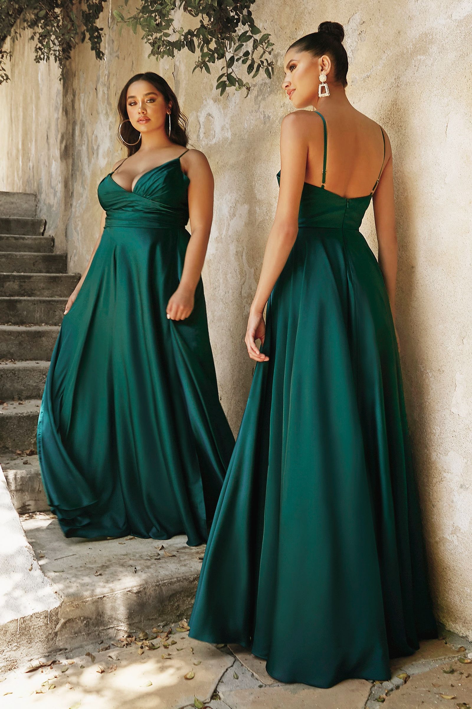 LaDivine CD7485C Spaghetti Strap Long Prom Dress Plus Size