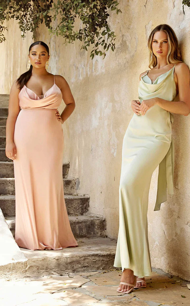 LaDivine CD7487 Long Satin Evening Dress