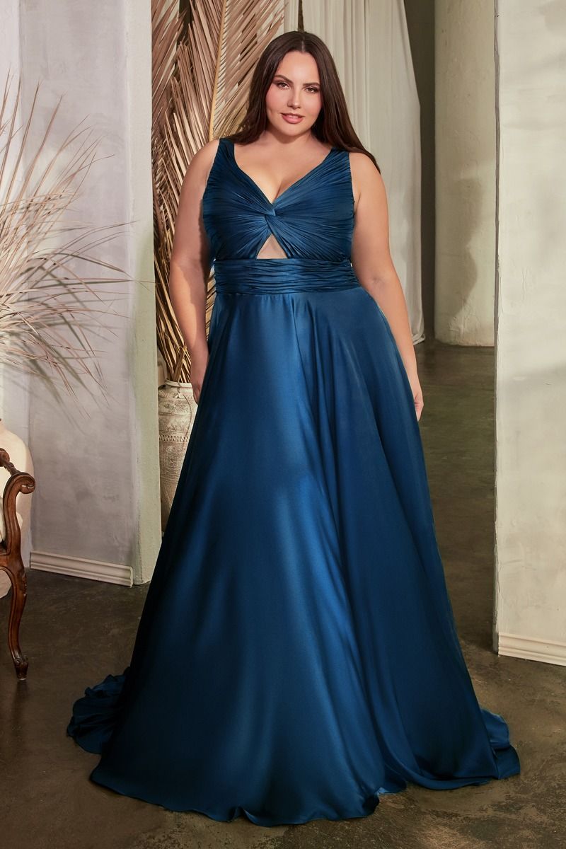 Plus Size Dresses Long A Line Formal Plus Size Evening Dress Navy