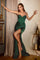 Prom Dresses Long Satin Fitted Sweetheart Neckline Dress Emerald
