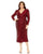 Cocktail Dresses Sequins Long Sleeve Midi Formal Dress Wine