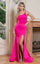 Prom Dresses Prom Long Formal Slit Evening Dress Neon Hot Pink