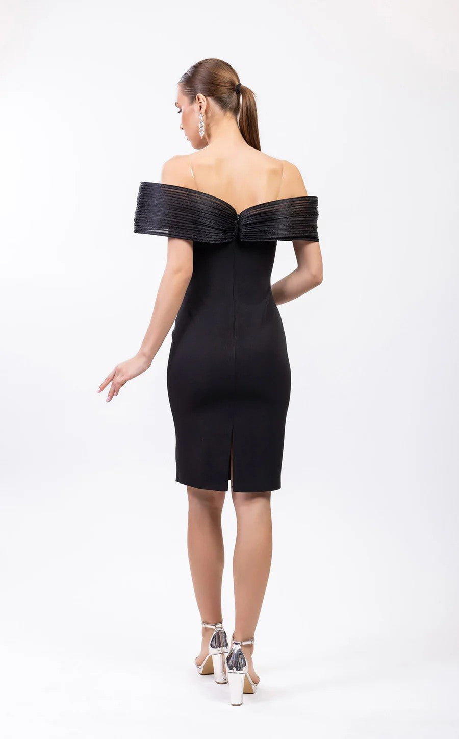 Cocktail Dresses Short Homecoming Fitted Cocktail Knee Length Dress Black