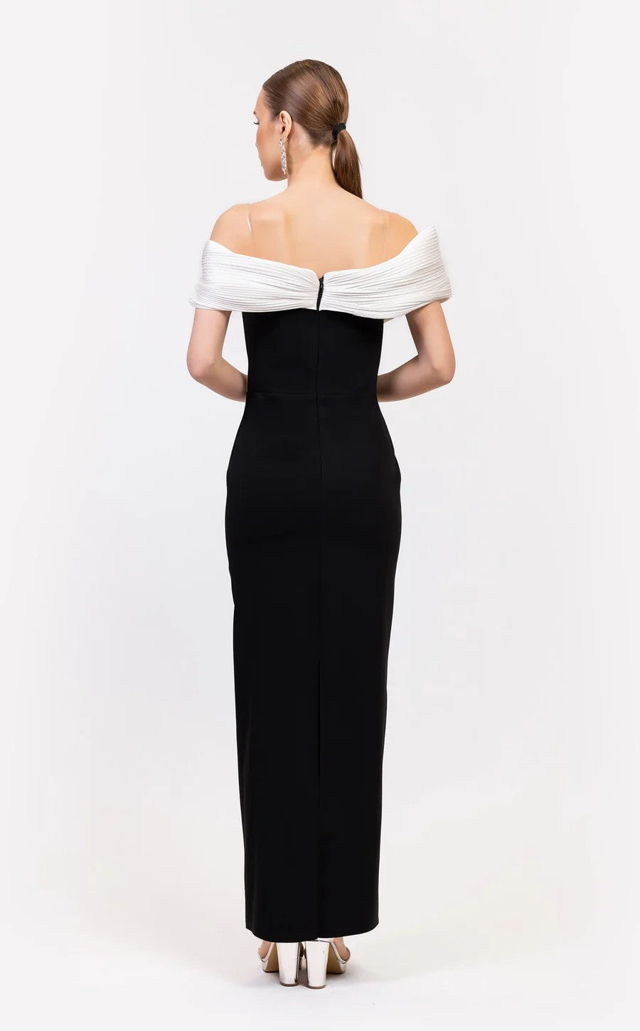 Prom Dresses Prom Long Fitted Evening Formal Dress Black White