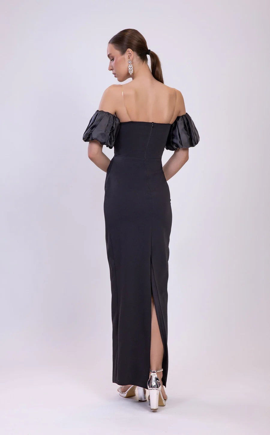 Prom Dresses Long Beaded Formal Fitted Prom Dress Black