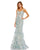 Formal Dresses Long Fitted Floral Formal Prom Dress Ice Blue