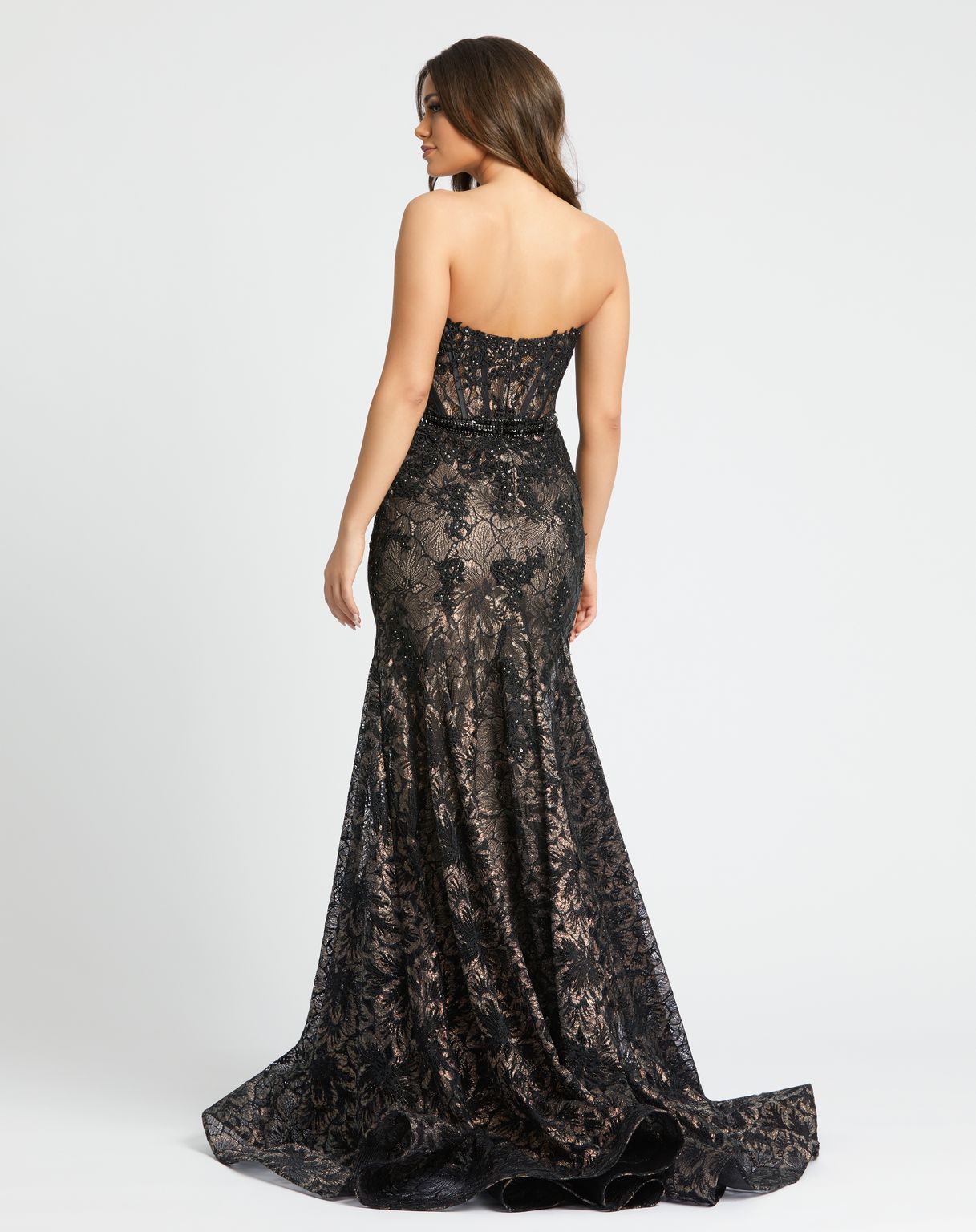 Prom Dresses Long Formal Prom Fitted Trumpet Dress Black Nude