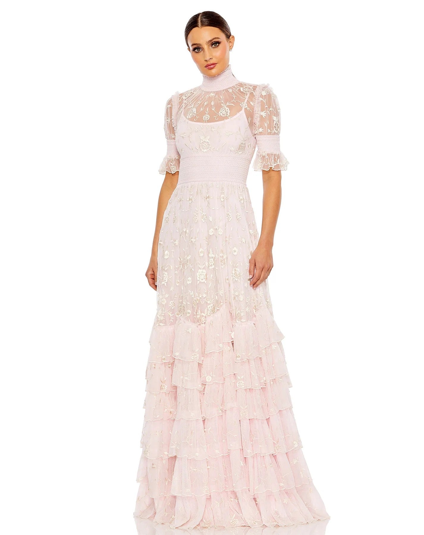 Formal Dresses Long Formal A Line Floral Evening Gown Rose Pink
