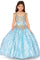 Flower Girl Dresses Flower Girl Beaded Applique Glitter Dress Blue
