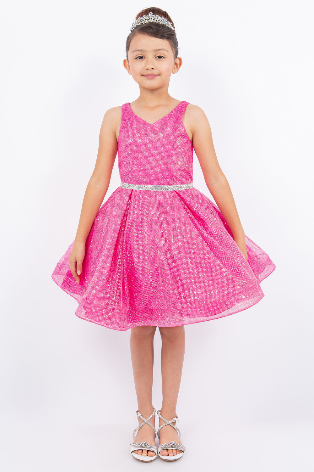 Flower Girl Dresses Short Glitter A Line Flower Girl Dress Hot Pink