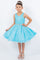 Flower Girl Dresses Short Glitter A Line Flower Girl Dress Blue