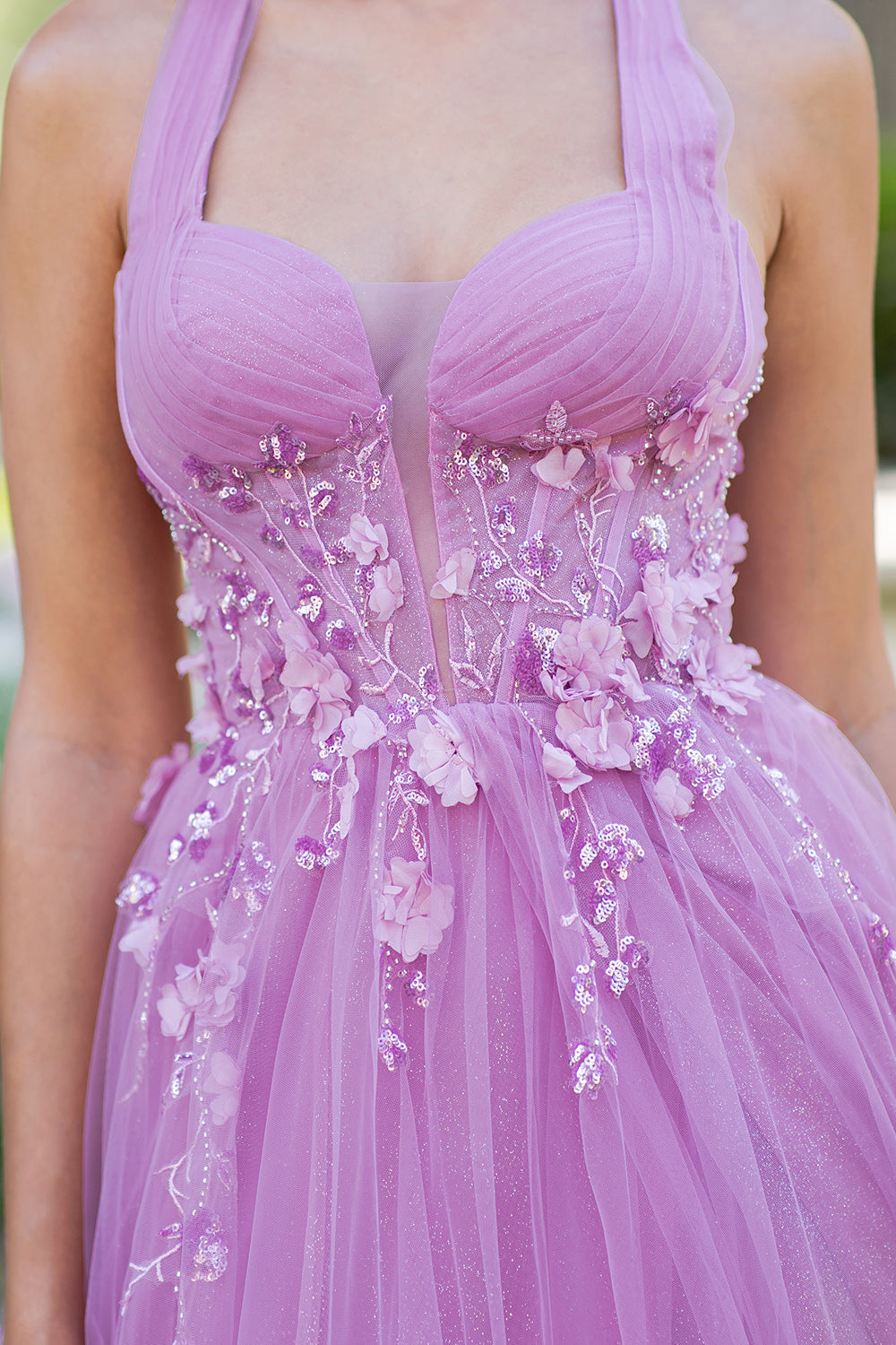 Prom Dresses A Line Long Formal Glitter Slit Prom Dress Pink