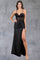 Prom Dresses Fitted Long Formal Beaded Corset Prom Dress Black