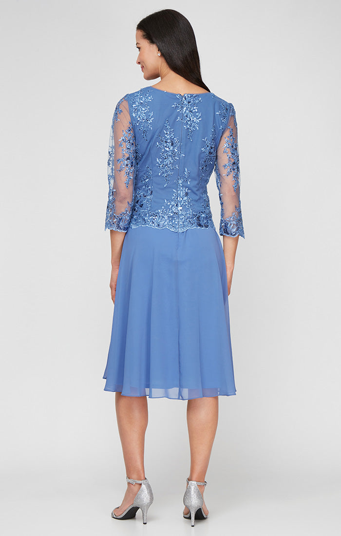 Cocktail Dresses Short Cocktail Midi Length Dress Cornflower