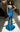 Prom Dresses Glitter Long Formal Fitted  Slit Prom Dress Turquoise