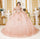Quinceniera Dresses Long Quinceanera Beaded Applique Ball Gown Rose Gold