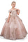 Flower Girl Dresses Glitter 3D Applique Flower Girl Dress Rose Gold